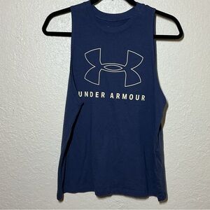 Under Armour Navy Blue Logo Muscle Tank Top